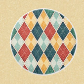 Harlekijn  Goud Rood Groen Argyle Patroon Keramische Knop