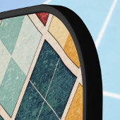 Harlekijn  Goud Rood Groen Monogram Argyle Pickleball Paddle