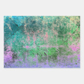  Harlekijn Groene Paarse Grunge Textuur Inpakpapier Vel (Voorkant 2)
