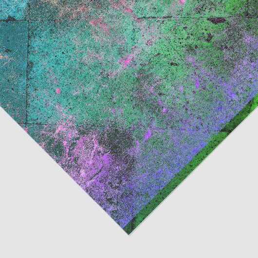  Harlekijn Groene Paarse Grunge Textuur Tissuepapier (Detail)