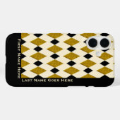 Harlekijn in goud, zwart, crème (gepersonaliseerd) Case-Mate iPhone case (Achterkant (horizontaal))