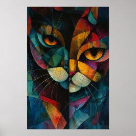 Harlekijn Katten: Whimsical Circus Kleur Kunst Poster