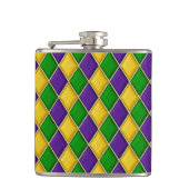 Harlekijn Mardi Gras Heupfles (Voorkant)