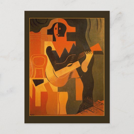 Harlekijn met Gitaar door Juan Gris Briefkaart (Voorkant)