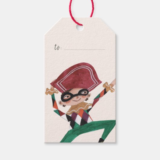 Harlekijn | Notenkraker | Cadeaubijsluiter Cadeaulabel (Voorkant)