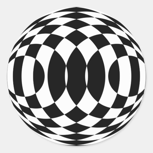 Harlekijn Op-Art (Stickers) Ronde Sticker (Voorkant)