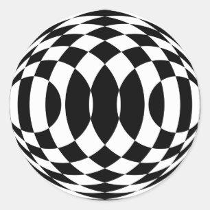Harlekijn Op-Art (Stickers) Ronde Sticker