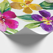 Harlekijn Orchidee Multikleur Paars Geel Bloemig Cadeaupapier (Hoek)