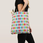 Harlekijn patroon diamant & stippen multi-kleur tote bag (Dichtbij)