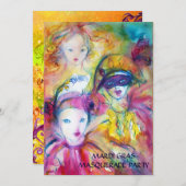 HARLEKIJN,PIERROT,COLOMBINA GEMASKERD BAL COSTUUMF KAART (Voorkant / Achterkant)