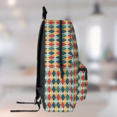 Harlekijn Retro Rood Goud Groen Monogram Argyle Bedrukte Rugzak