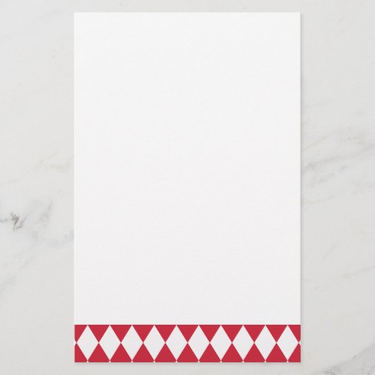 Harlekijn rood en wit briefpapier (Voorkant)