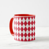 Harlekijn rood en wit mok (Voorkant links)