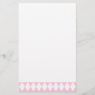 Harlekijn roze en wit briefpapier