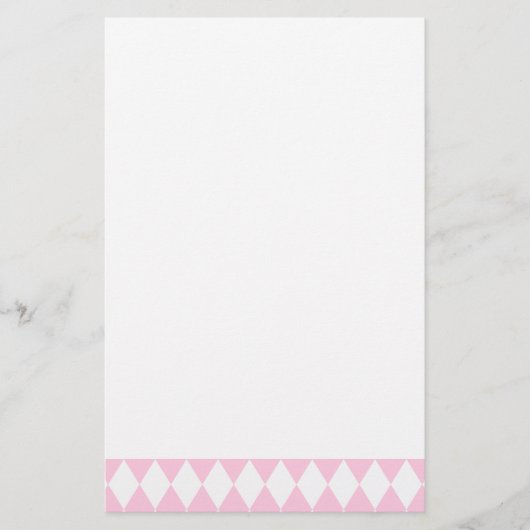 Harlekijn roze en wit briefpapier (Voorkant)