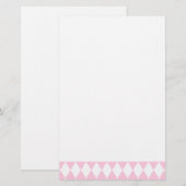 Harlekijn roze en wit briefpapier (Voorkant / Achterkant)