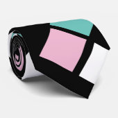 Harlekijn Stropdas (Zwart, Aqua & Roze) (Opgerold)