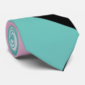 Harlekijn Stropdas (Zwart, Aqua & Roze) (Opgerold)