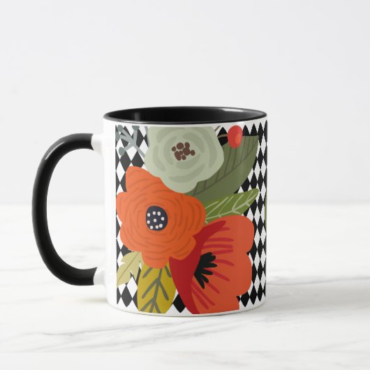 Harlekijn tegels & Bloemen, Monogram Mok (Links)