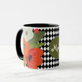 Harlekijn tegels & Bloemen,  Monogram Mok (Voorkant links)