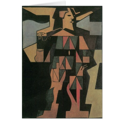 Harlekijn van Juan Gris, Vintage Cubisme Kunst (Voorkant)