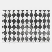 Harlekijn Zwart in Wit Ephemera Hout Decoupage Inpakpapier Vel (Voorkant)