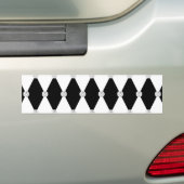 Harlekijn Zwart Wit Ruit Diamant Vorm Bumpersticker (Op auto)