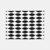 Harlekijn Zwart Wit Ruit Diamant Vorm Fleece Deken (Voorkant (Horizontaal))