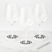 Harlekijn Zwart Wit Ruit Diamant Vorm Wijnglaslabel (Set)