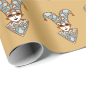 Harlekijnclown Pet veelkleurige cellen Cadeaupapier (Rol Hoek)