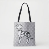 Harlekijnjas Great Dane Cartoon Hond Tote Bag (Voorkant)