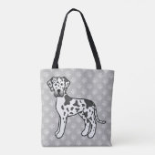 Harlekijnjas Great Dane Cartoon Hond Tote Bag (Achterkant)