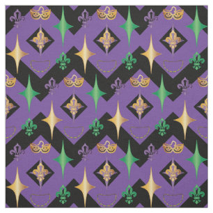 Harlekijnkralen Masker Fleur de Lis Mardi Gras Stof
