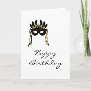 Harlekijnmasker Happy Birthday Kaart