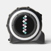 Harlekijnmeetlint (Zwart, Aqua & Roze) Rolmaat (Voorkant)