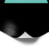 Harlekijnmuur Poster (zwart, aqua & roze) (Hoek)