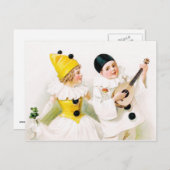 harlekijnpaar briefkaart (Voorkant / Achterkant)