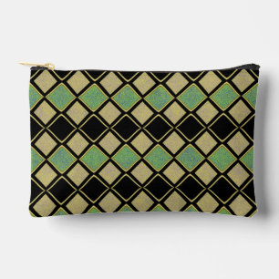 Harlekijnpatroon in goud, groen en zwart etui