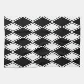 Harlekijnpatroon Zwart-wit Theedoek (Horizontaal)