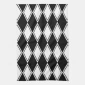 Harlekijnpatroon Zwart-wit Theedoek (Verticaal)