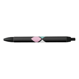 Harlekijnpennen (zwart, aqua & roze) zwarte inkt pen