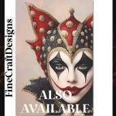 Harlekijnrood, goud en wit gezicht BT9 decoupage Tissuepapier