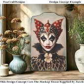 Harlekijnrood, goud en wit gezicht BT9 decoupage Tissuepapier