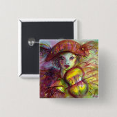 Harlekijnse violiste, Venetiaanse maskerade Vierkante Button 5,1 Cm (Voorkant /achterkant)