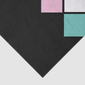 Harlekijntissuepapier (zwart, aqua & roze) tissuepapier (Detail)
