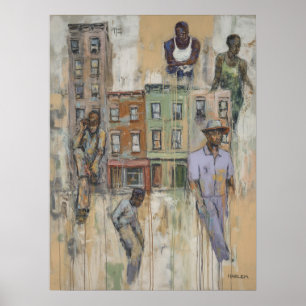 Harlem Abstracte Figuren Schilderij Poster