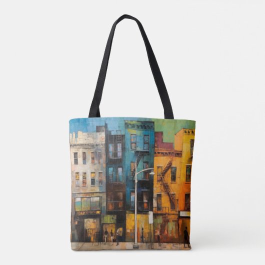 Harlem Abstracte kunst schilderij Tote Bag (Achterkant)