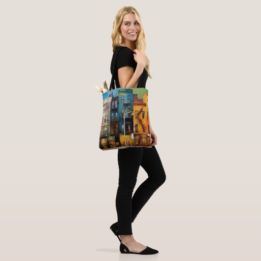 Harlem Abstracte kunst schilderij Tote Bag (Op model)