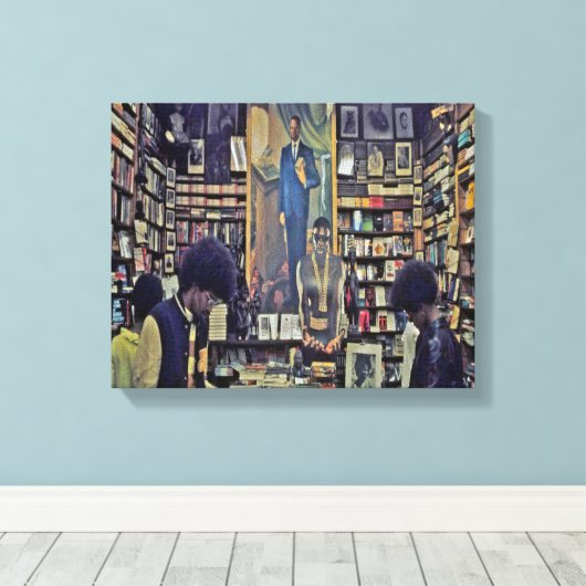 Harlem Bookstore Canvas uit de jaren zeventig Afdruk (Insitu (Houten vloer))