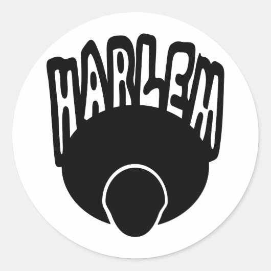 Harlem Graffiti groeit uit Big Afro met gezicht Ronde Sticker (Voorkant)